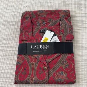 Lauren Ralph Lauren Burgundy Paisley Pajama Set